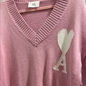 Like new Ami Paris Pink Wool sweater Ami de Coeur Alexandre Mattiussi